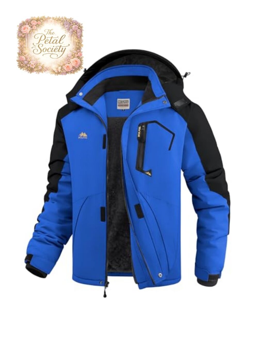 Men's Ski Jacket Water Resistant Windproof Fleece Lined Winter Coat Hood